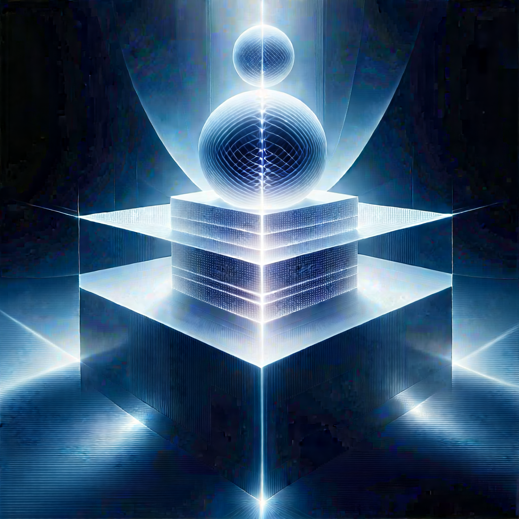 Quantum Computer With Laser Scanning With Blue White