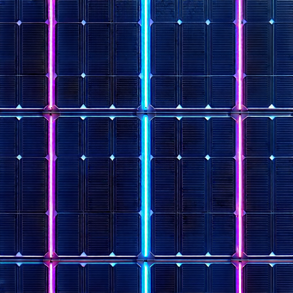 Solar panel with neon accents