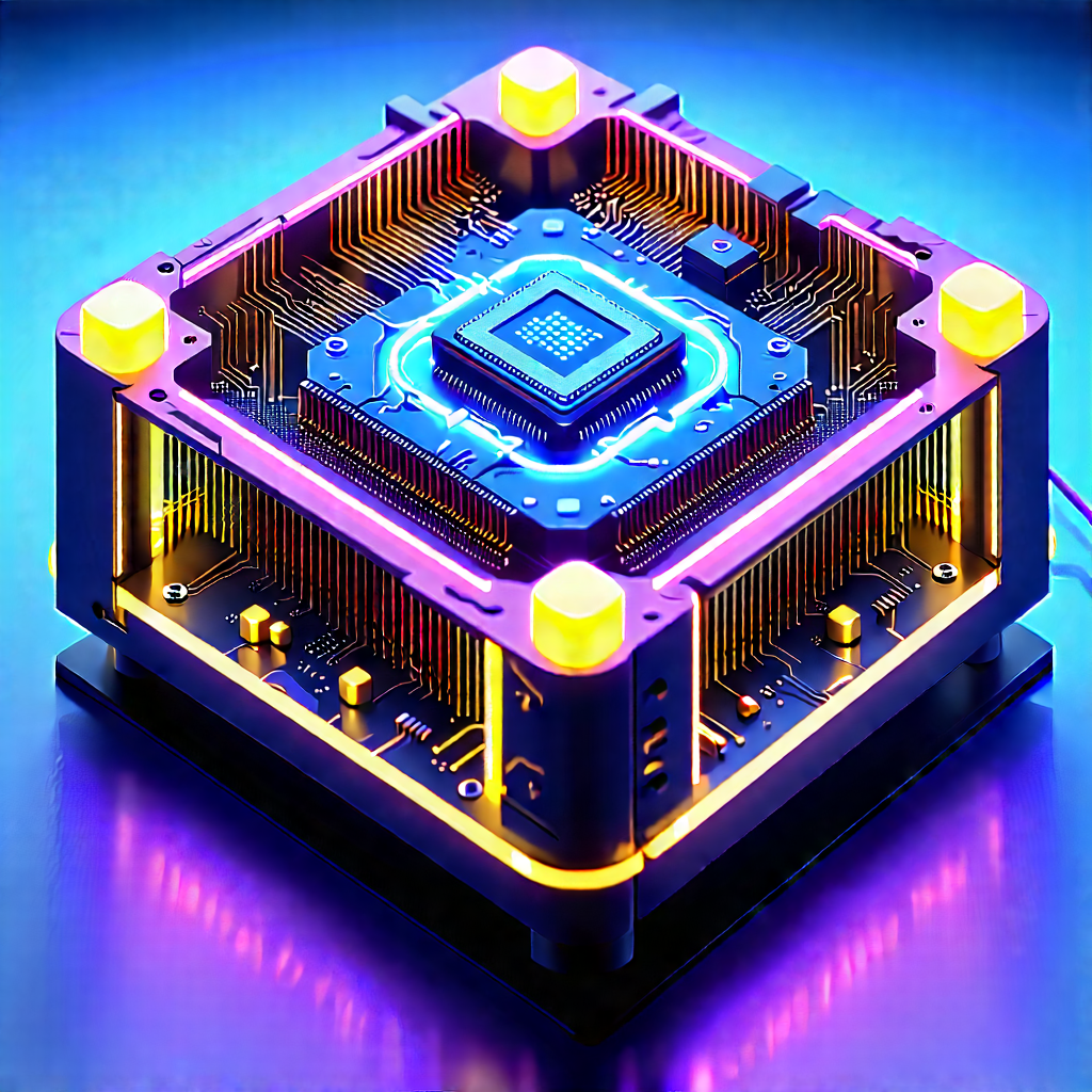 Quantum computer with neon accents