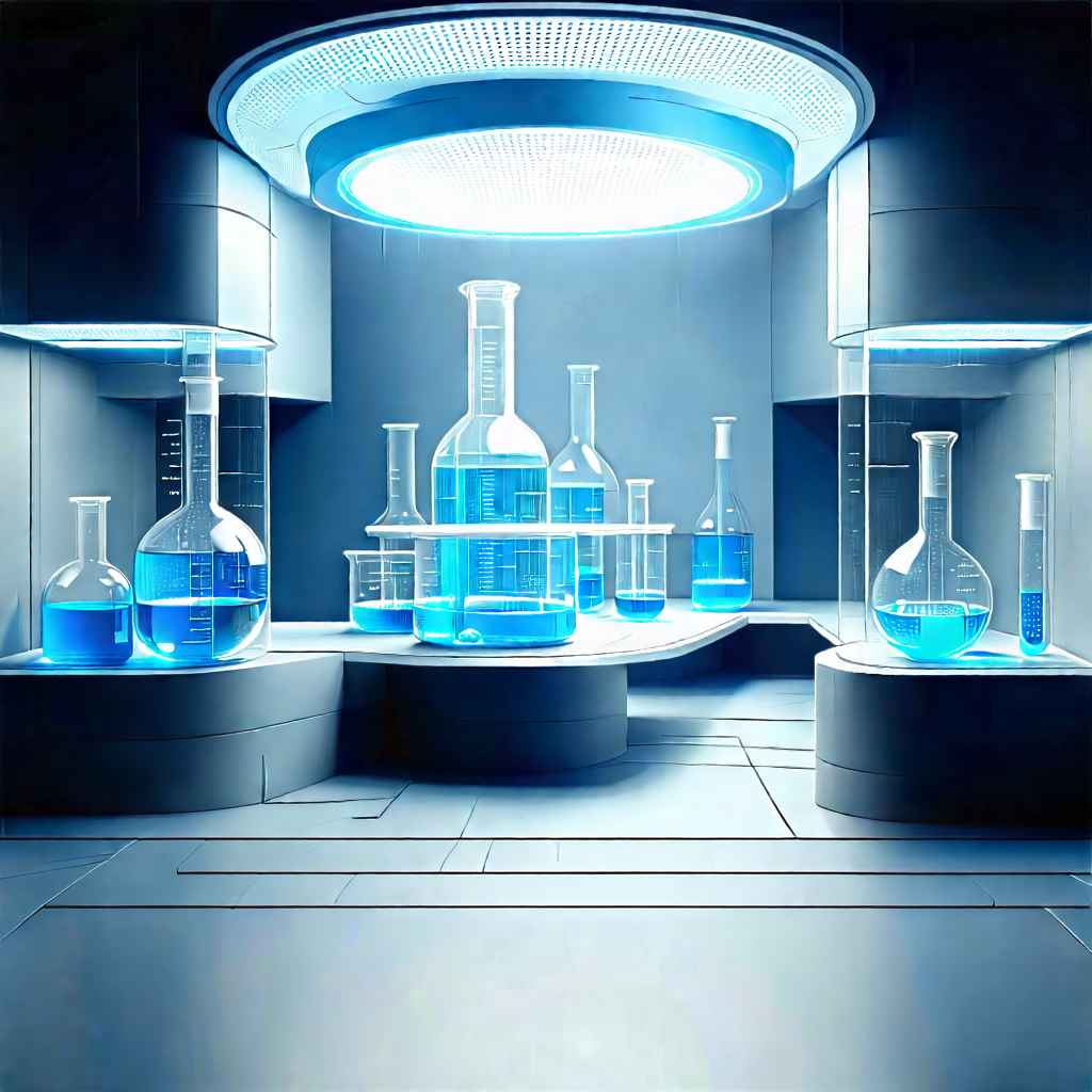 Futuristic Research Laboratory With Image, There