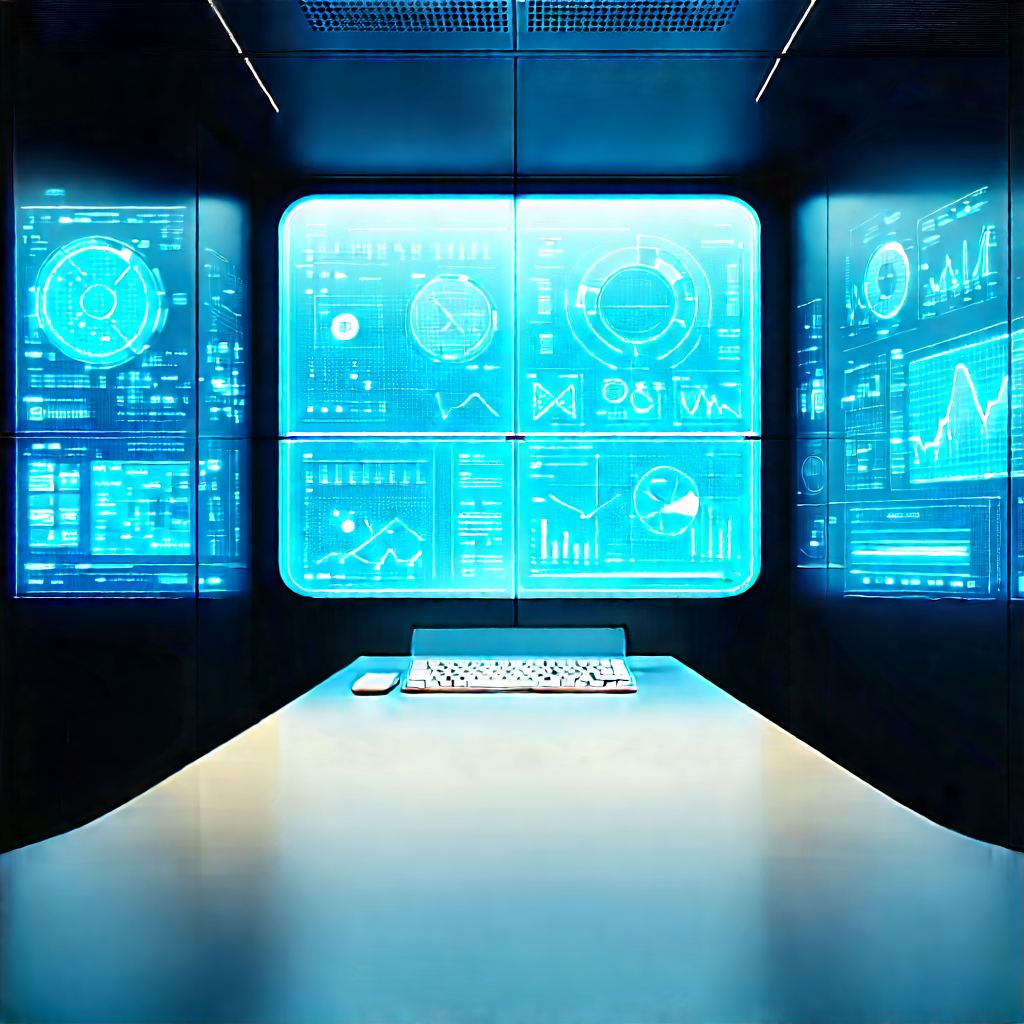 Futuristic tech startup office
