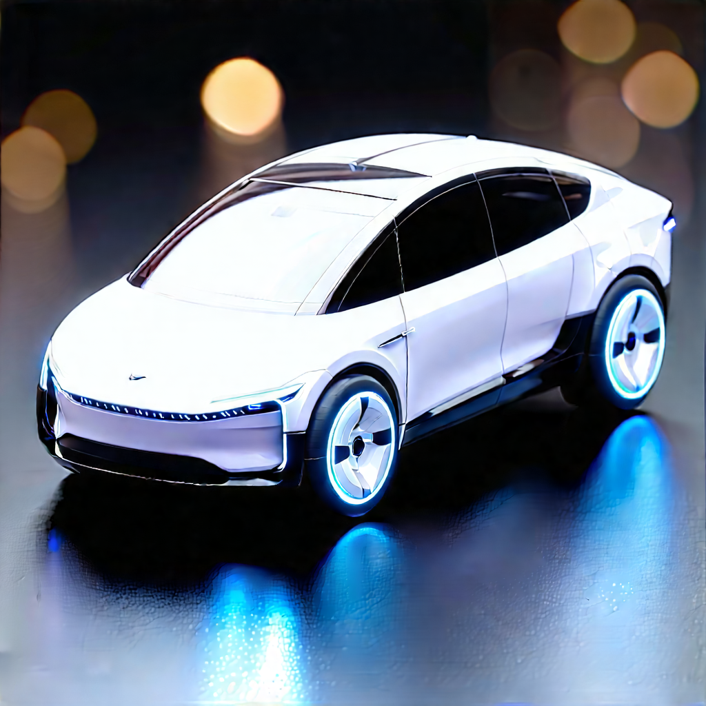 Innovative Electric Vehicle Design With White Blue