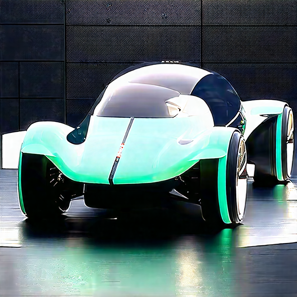 Innovative Electric Vehicle (design:1.32) With Futuristic Green