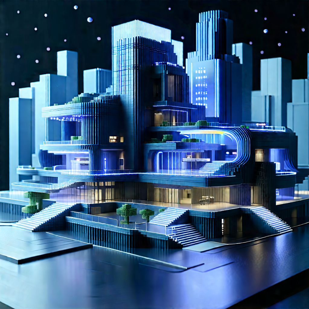 (futuristic:1.42) Innovation Hub With Futuristic Building