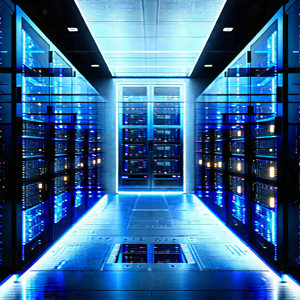 Futuristic Server Room With Image, There