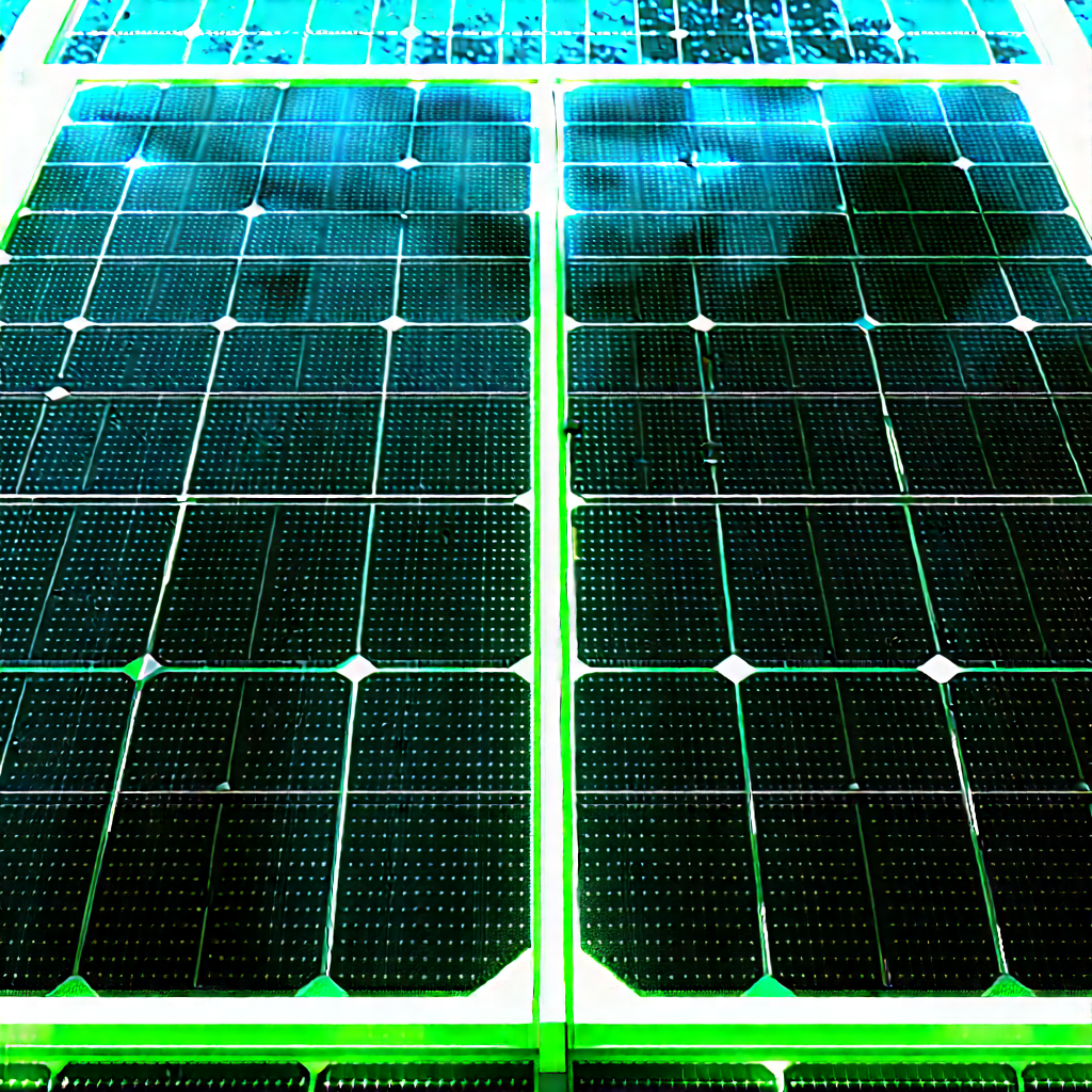 Solar Panel With Neon Accents With Large Solar