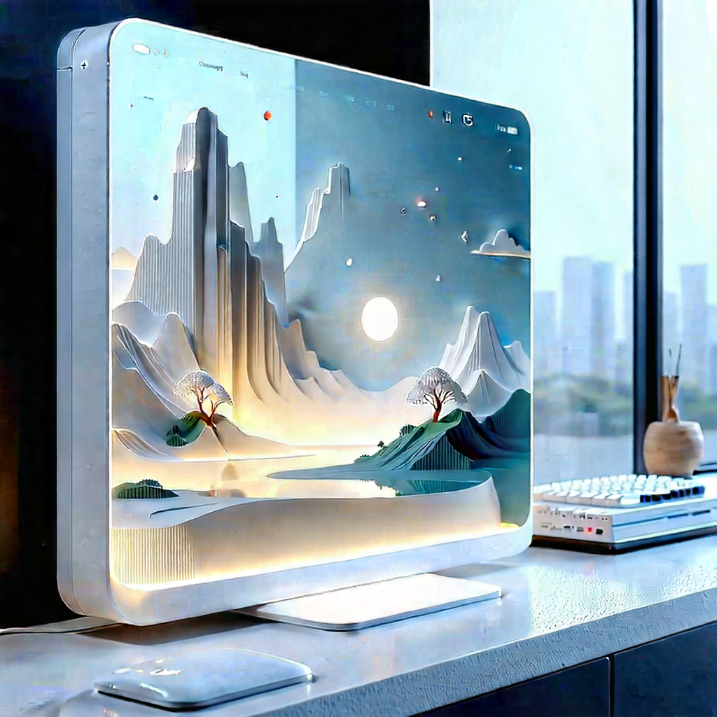 Smart home (device:1.32) with glowing screen