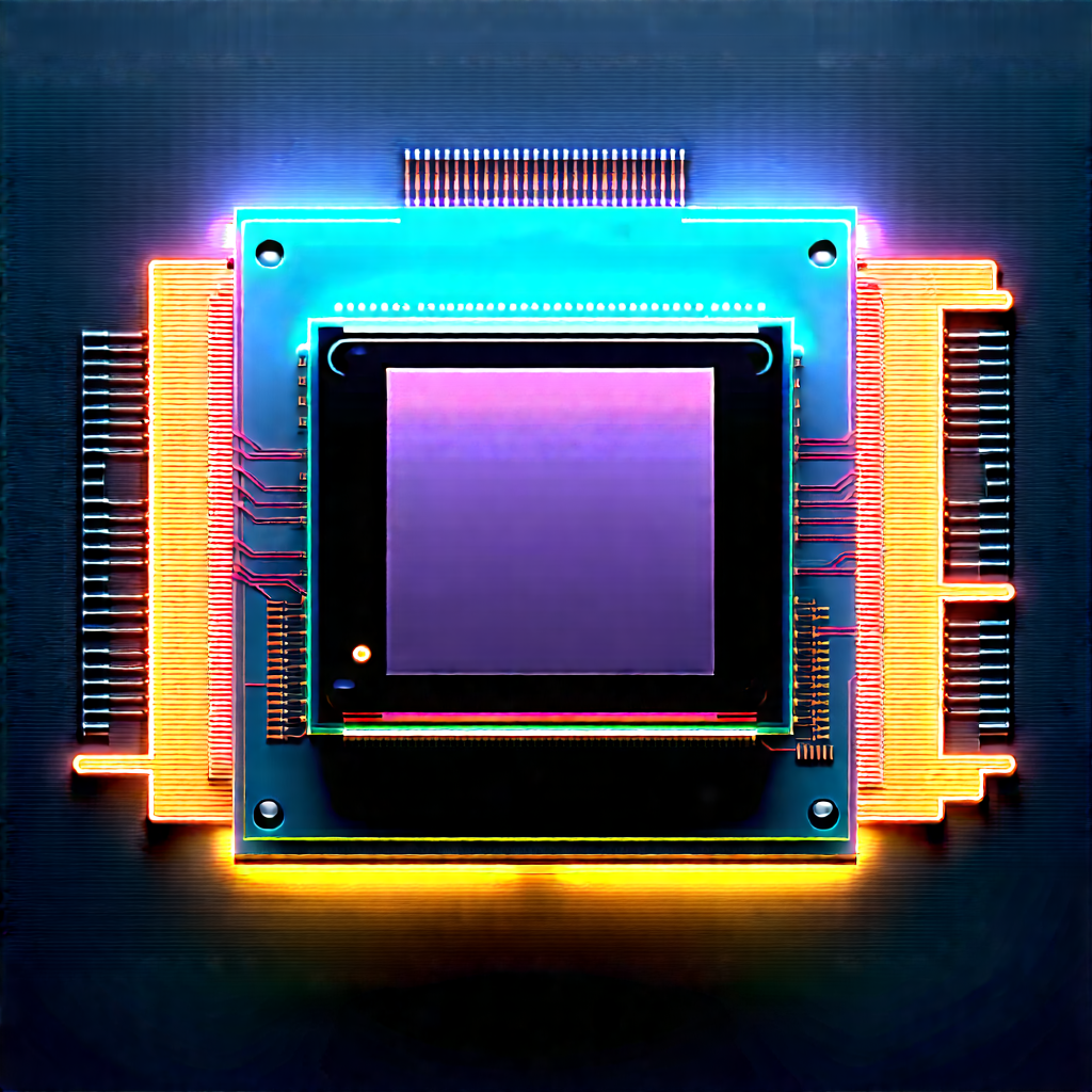 Microchip with neon accents