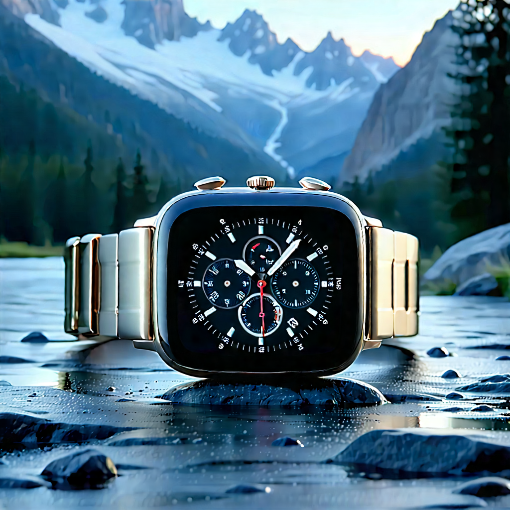 Smart Watch With Digital Artwork With Watch Placed