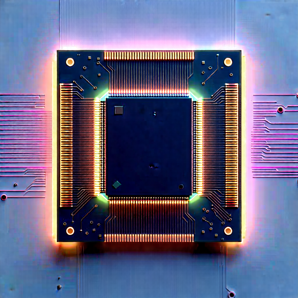 Microchip with neon accents
