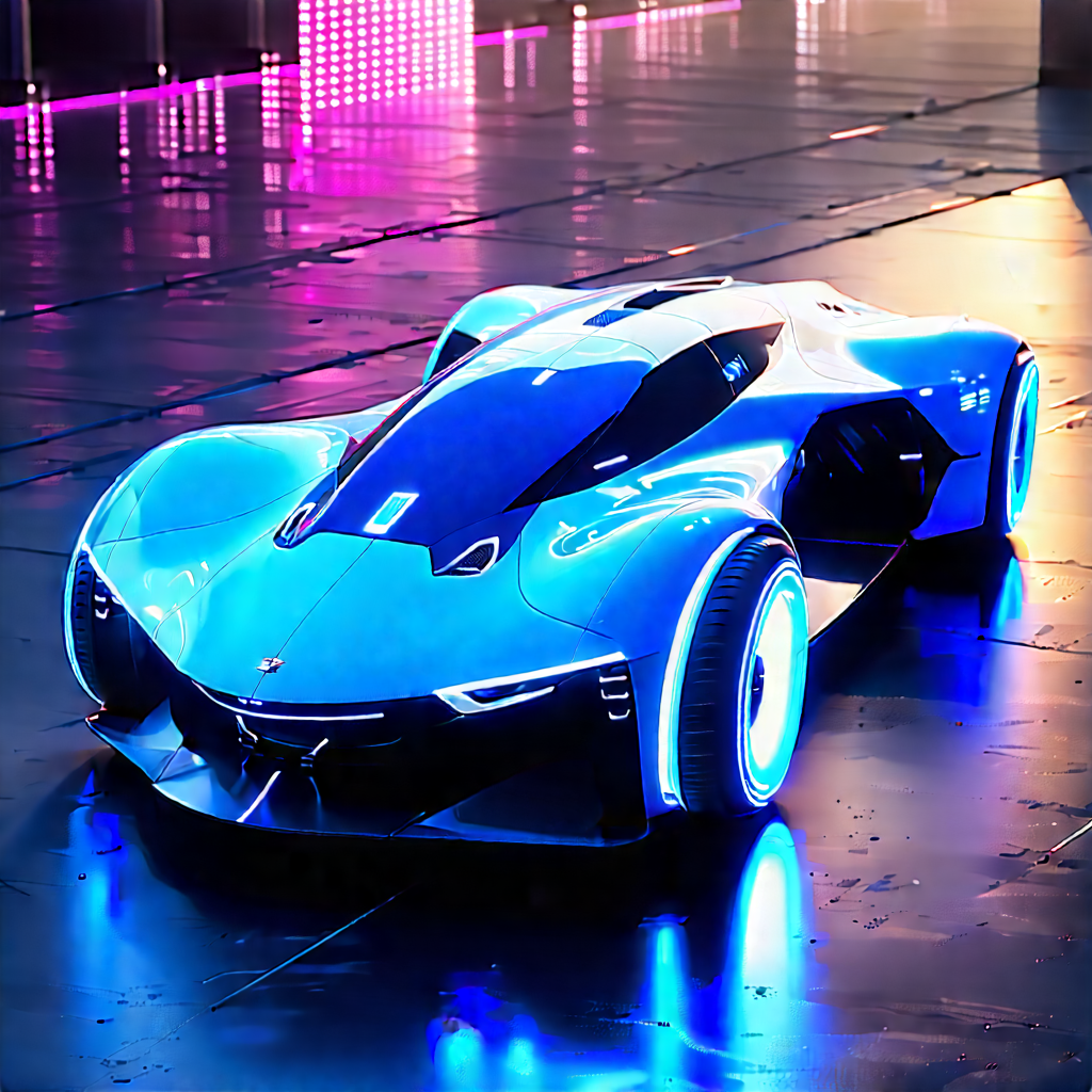 Innovative Electric Vehicle Design With Futuristic Blue