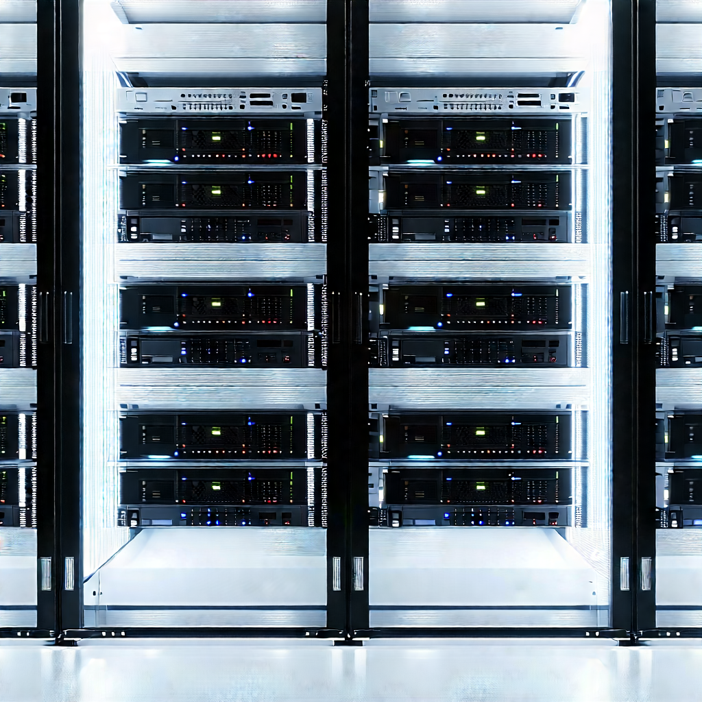 Server rack with (digital:1.13) particles