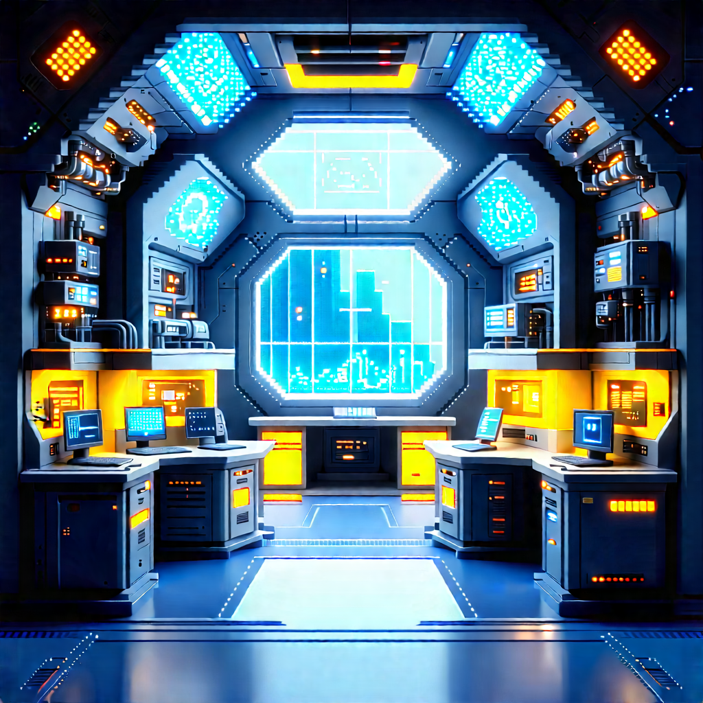 (futuristic:1.12) Research Laboratory With Image, There