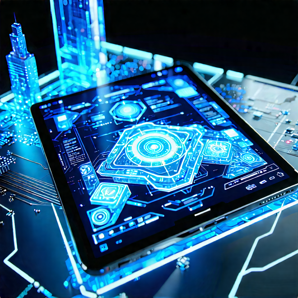 Tablet With Holographic Display With Laptop Computer