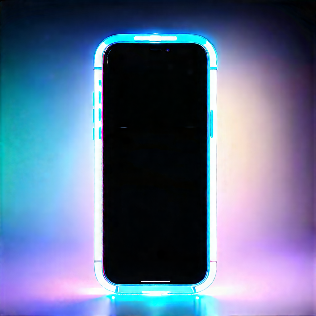 Smartphone With Glowing Screen With Cell Phone