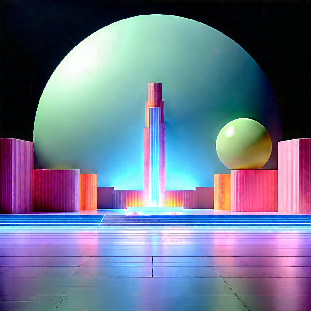 Futuristic Innovation Hub With Futuristic Cityscape
