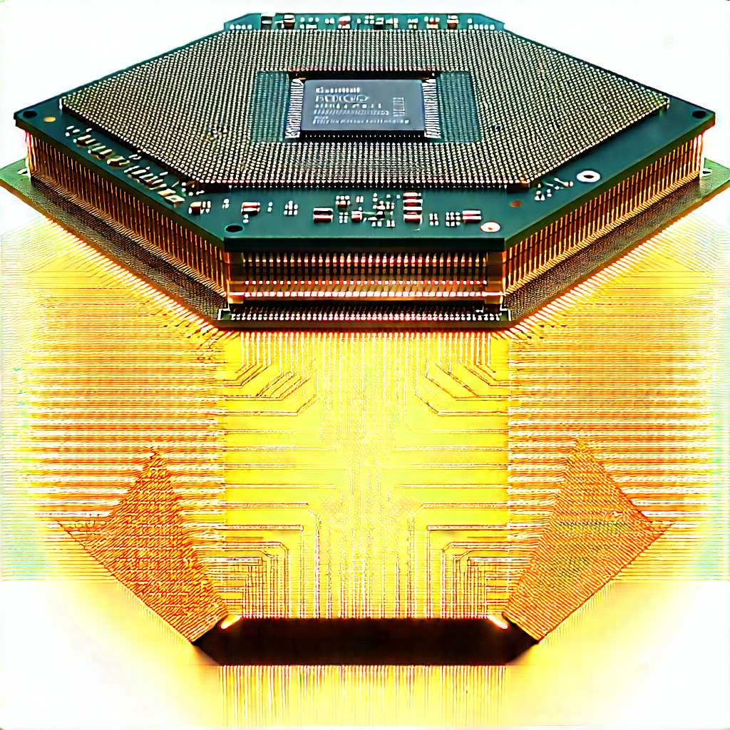 Close-up Of Microprocessor With Close-up Computer