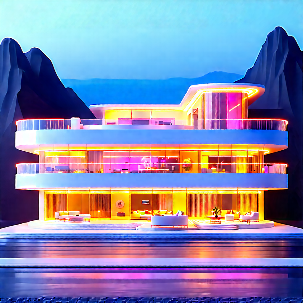 (futuristic:1.48) Smart Home With Large, Modern-looking