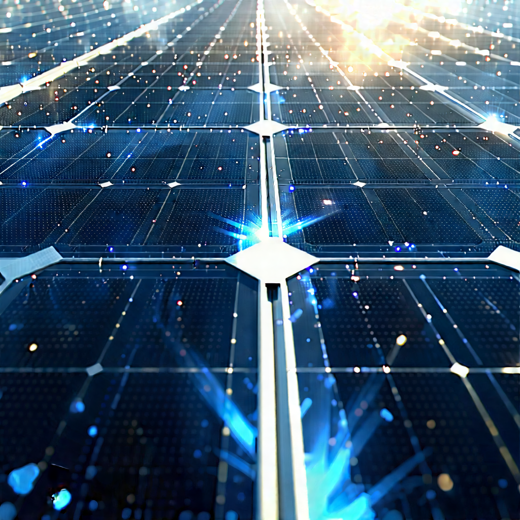 Solar Panel With Digital Particles With Solar Panel