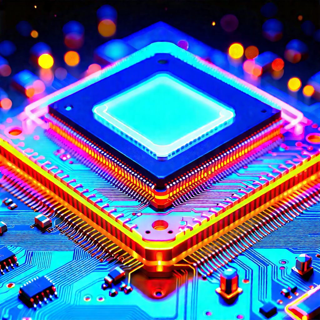 Microchip with neon accents