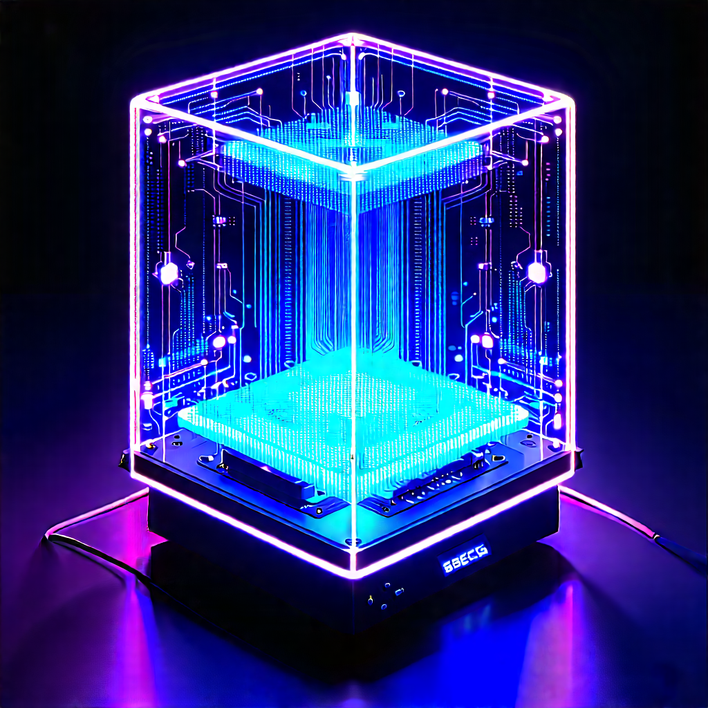 Quantum computer with neon accents