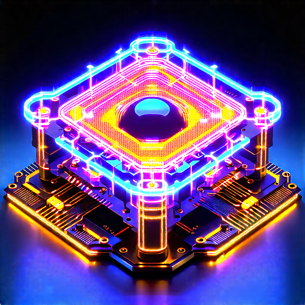 Quantum computer with neon accents
