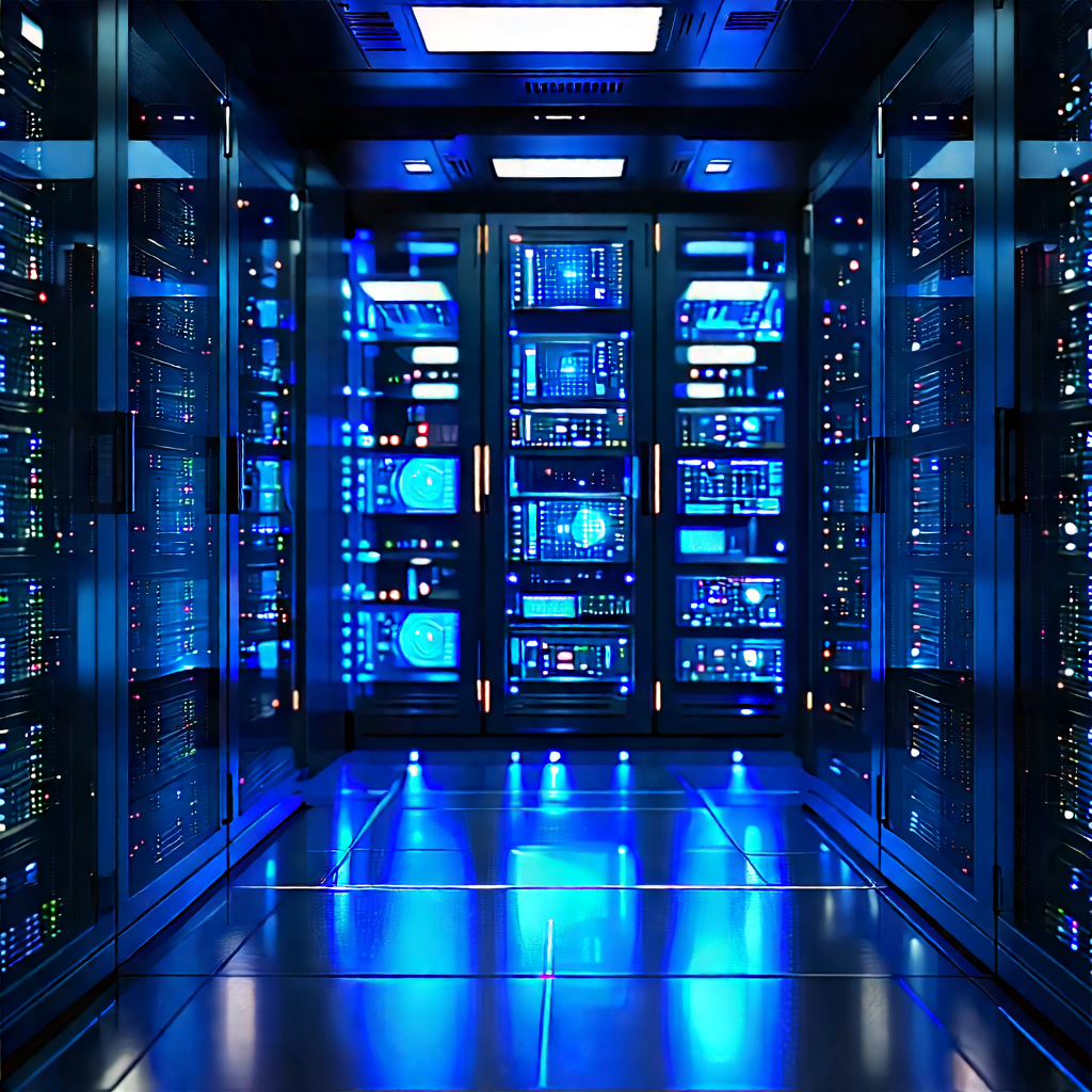 (futuristic:1.44) server room
