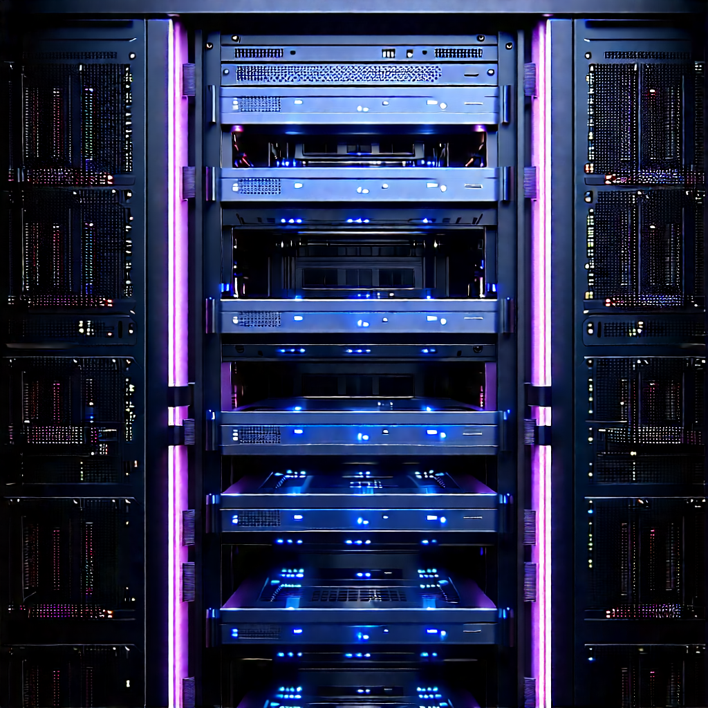 Server rack with data streams