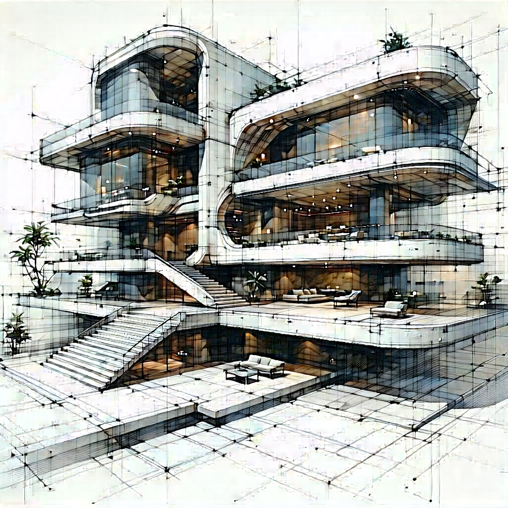 Futuristic Smart Home With Large White