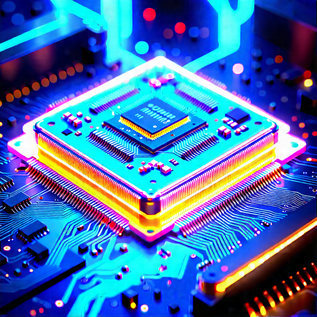 Microchip with neon accents