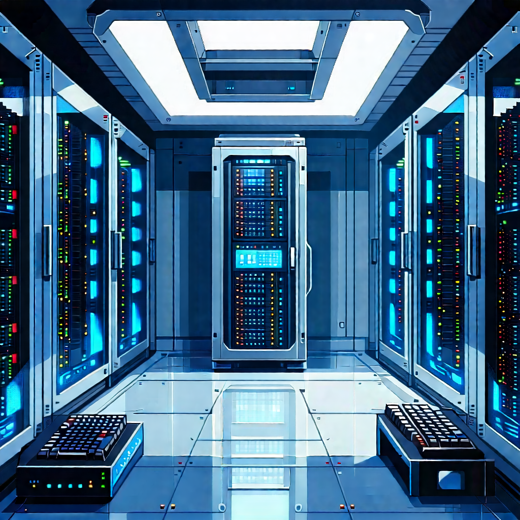 (futuristic:1.49) Server Room With Image, There