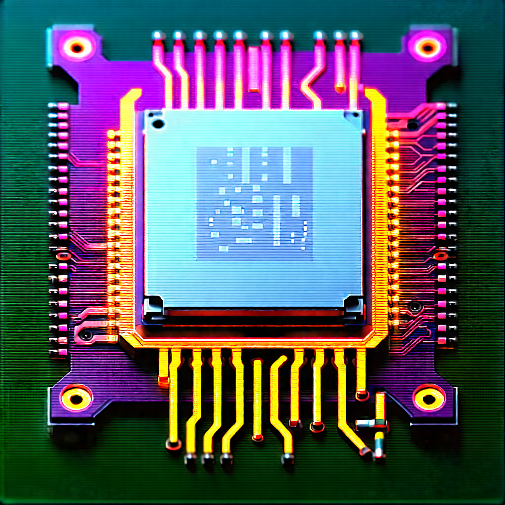 Microchip with neon accents