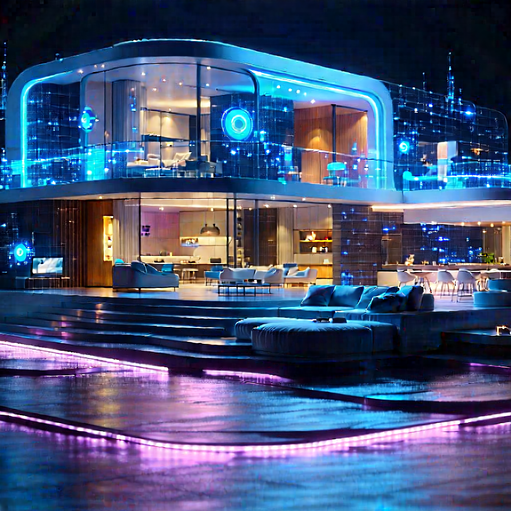 Futuristic Smart Home With Large, Modern