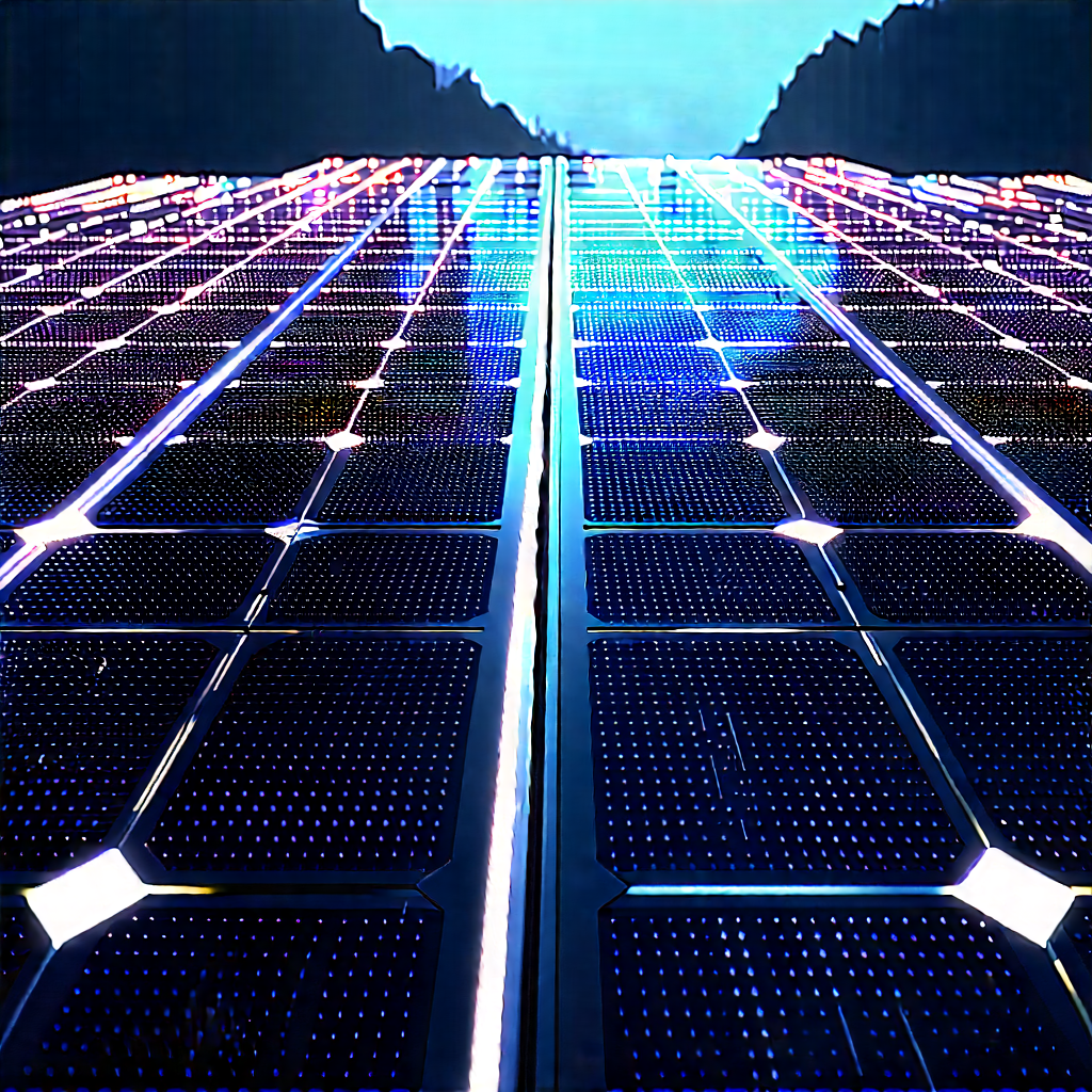Solar Panel With Neon Accents With Black White