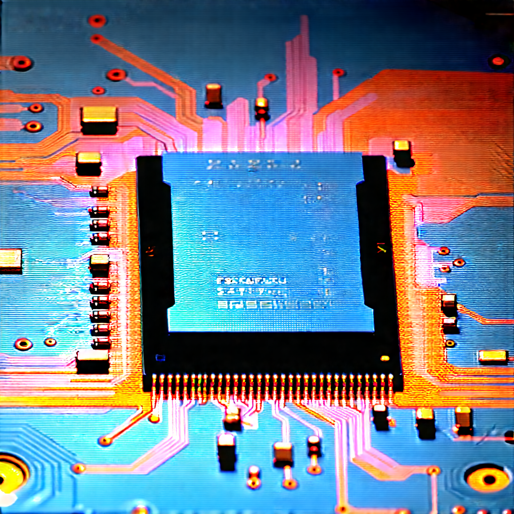 Close-up Of Microprocessor With Close-up Computer