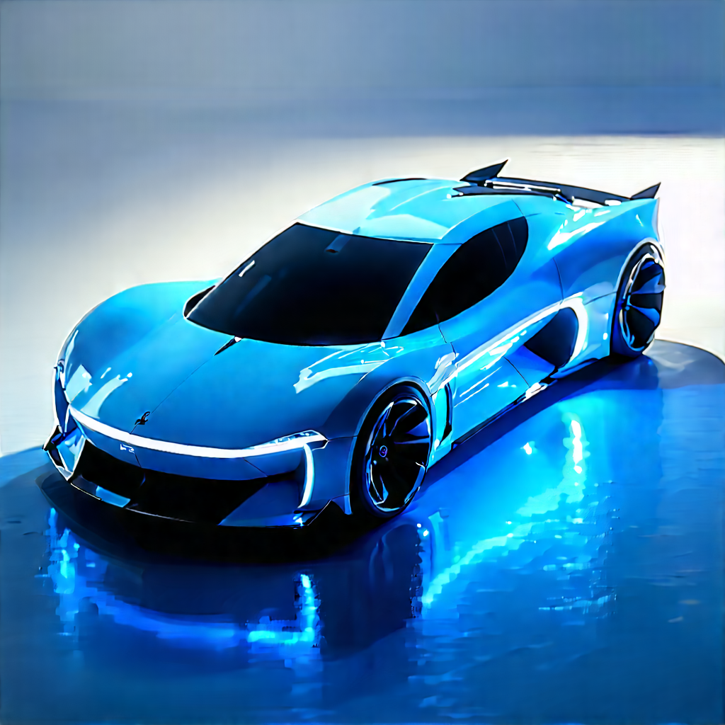 Innovative Electric Vehicle Design With Blue Sports