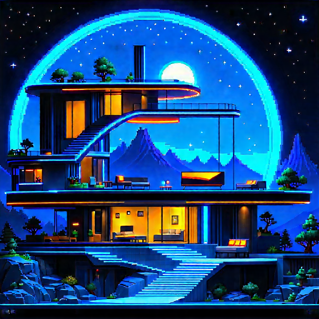 Futuristic Smart Home With Computer-generated, Model