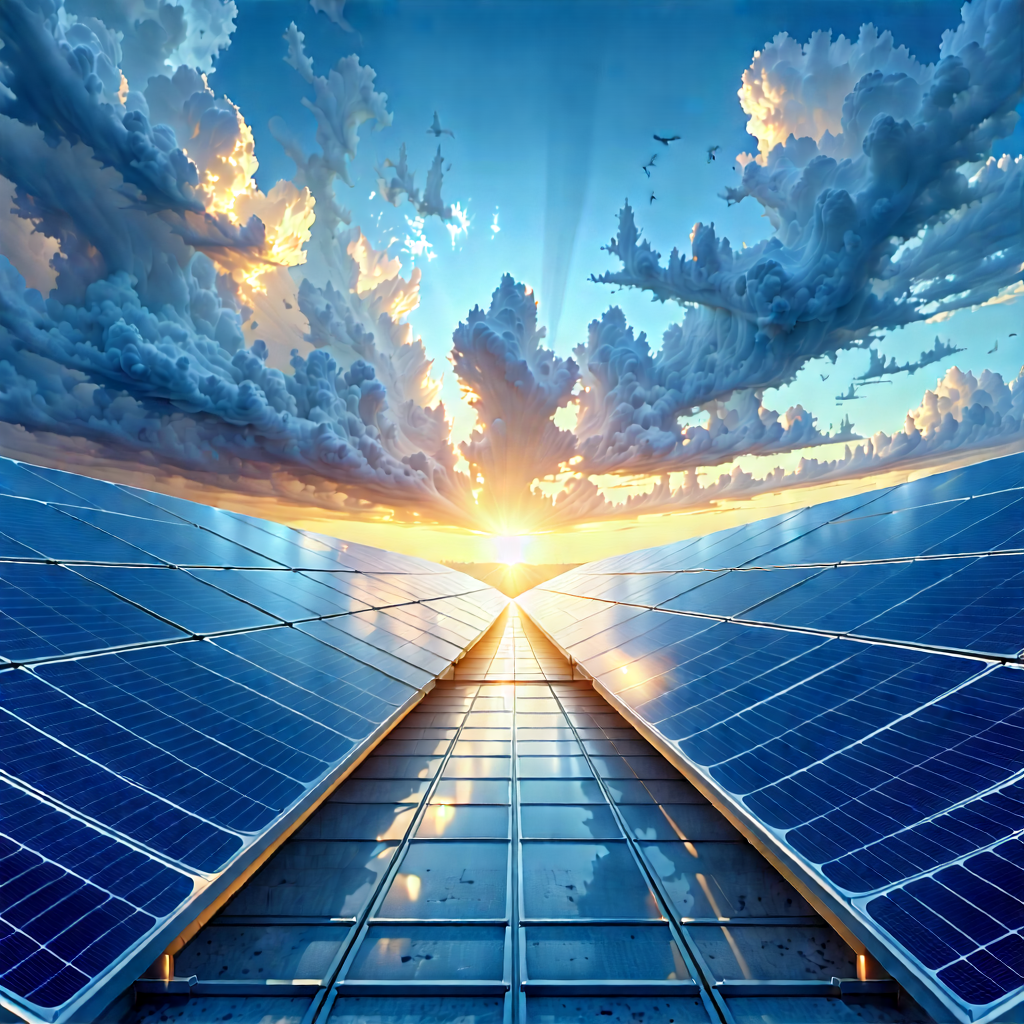 Innovative Renewable Energy Design With Beautiful Sunset
