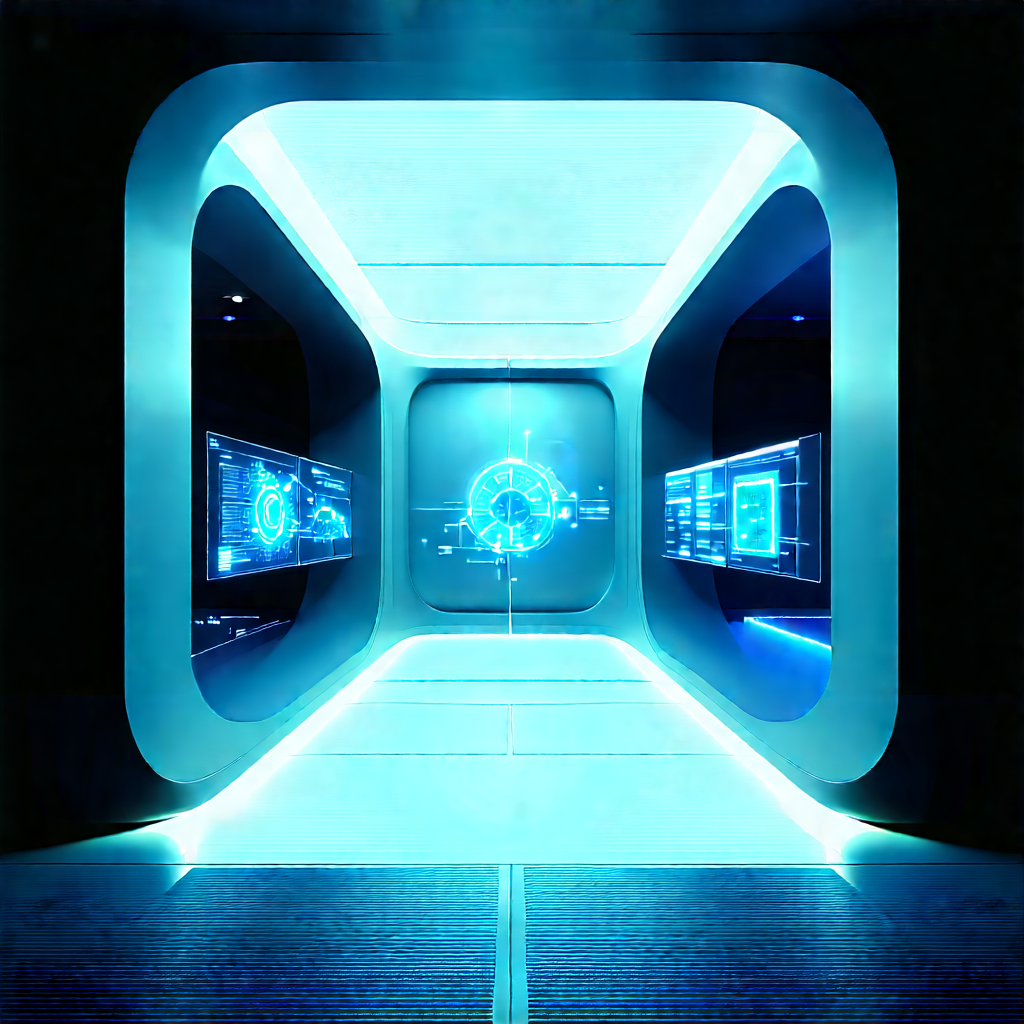 (futuristic:1.2) Innovation Hub With Image, There