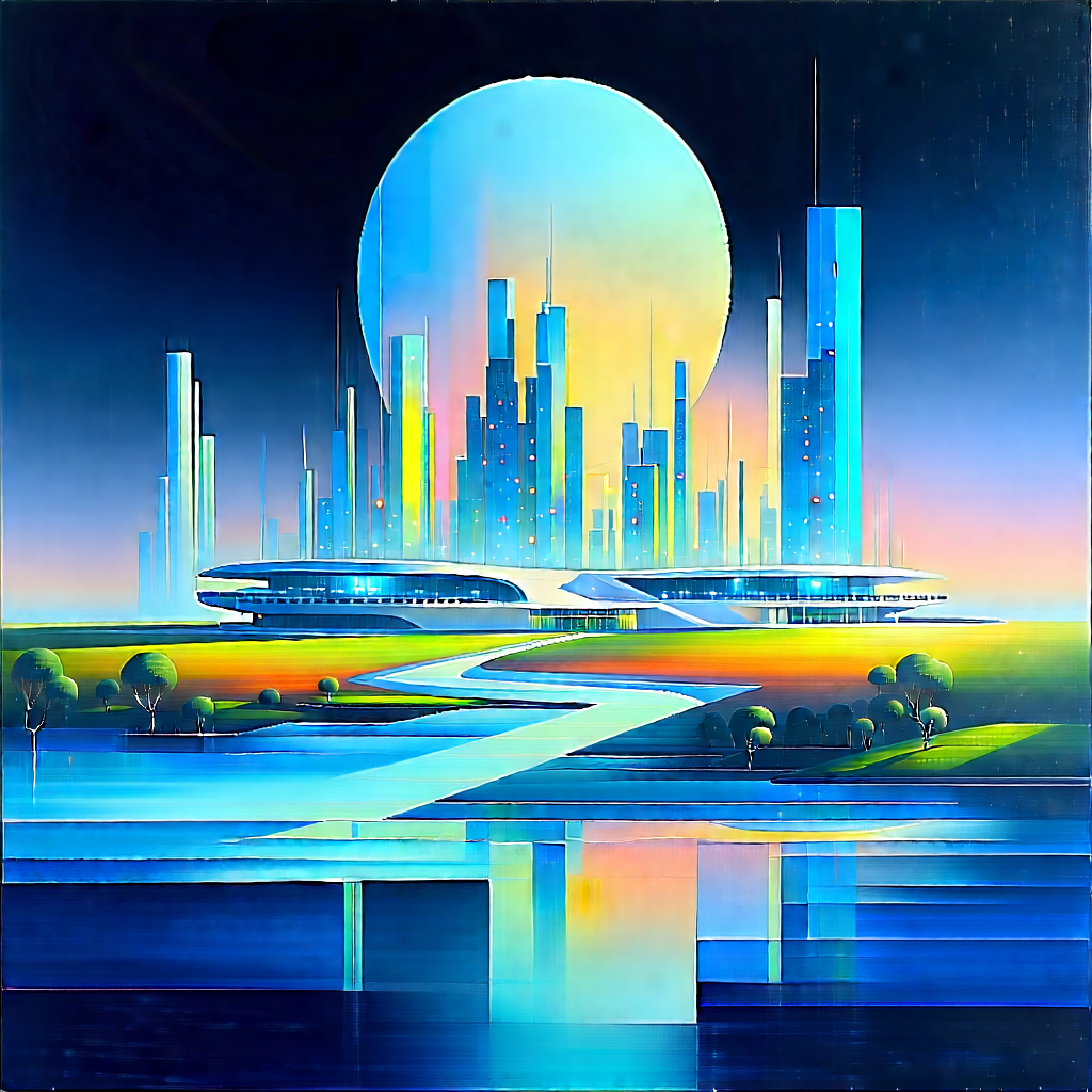 Futuristic innovation hub