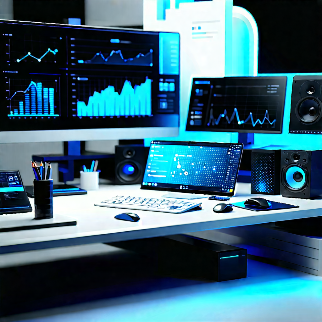(futuristic:1.46) digital workspace