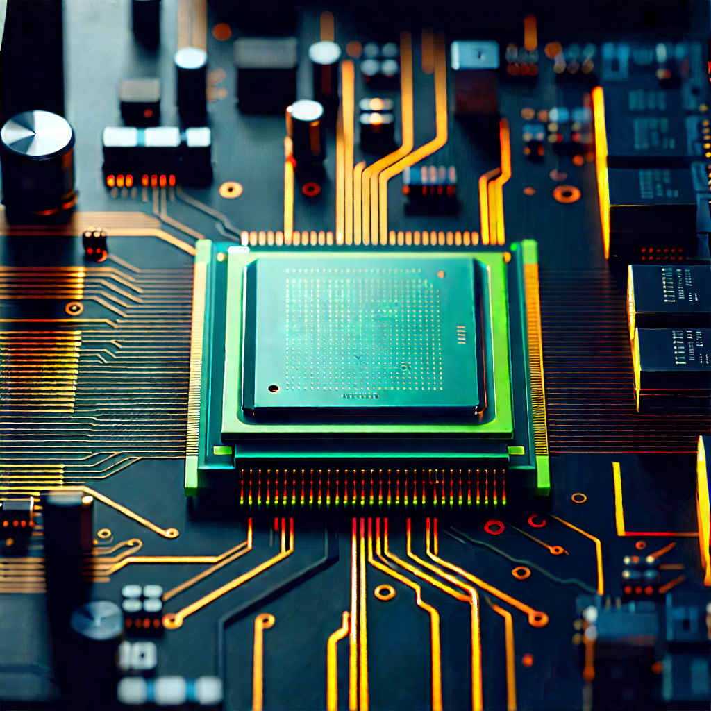 Close-up of microprocessor