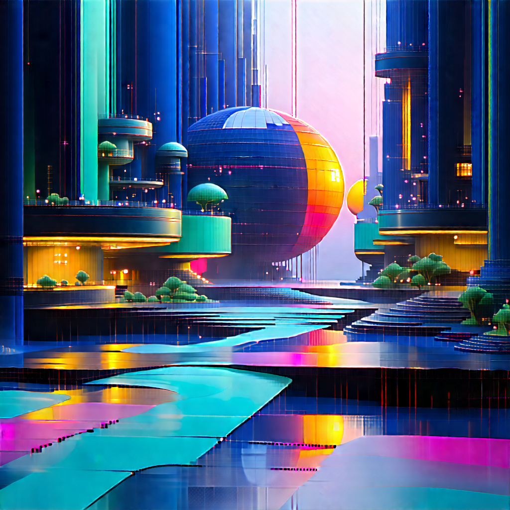 Futuristic Innovation Hub With Futuristic Scene,