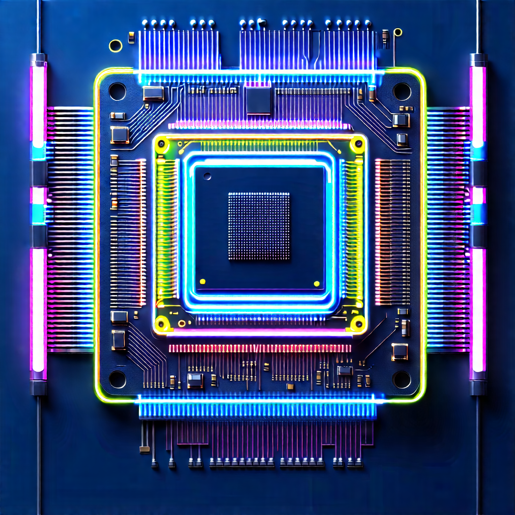 Microchip with neon accents