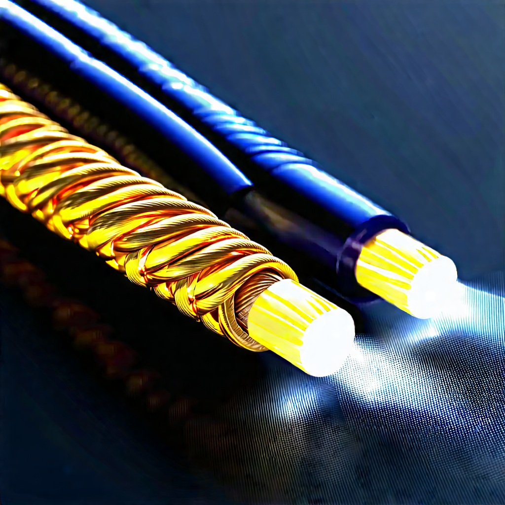 Close-up Of Fiber Optic Cables With Close-up Different