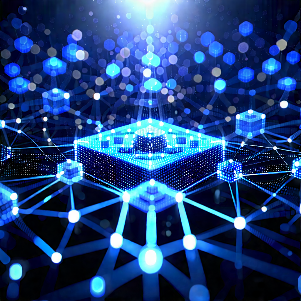 Blockchain Network Visualization With Blue White