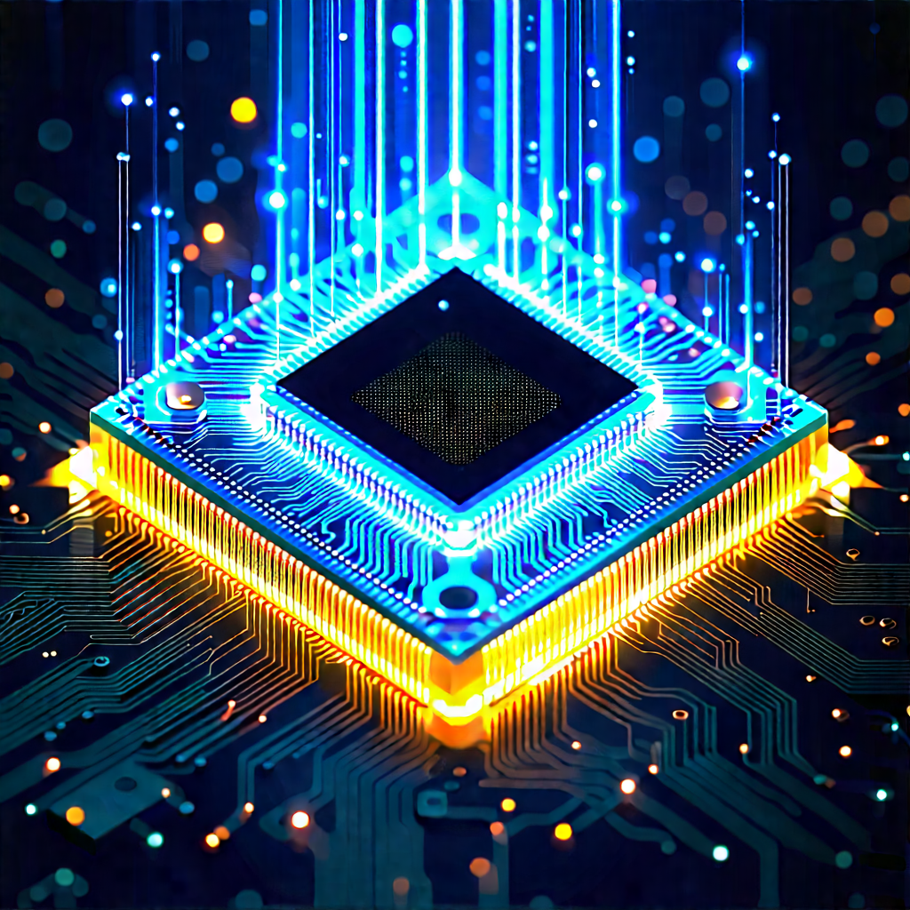 Microchip With Holographic Projection With Computer Circuit