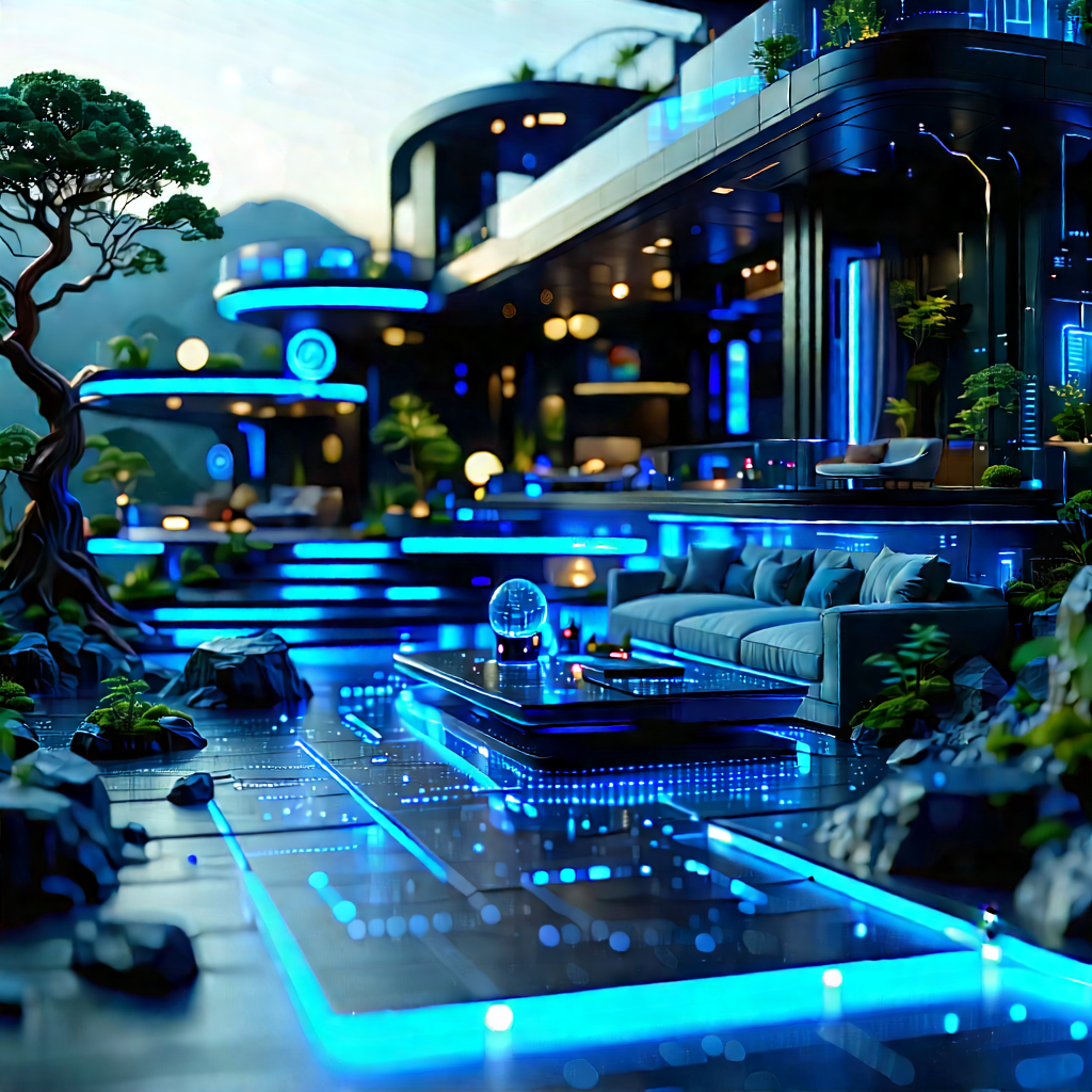 (futuristic:1.2) smart home