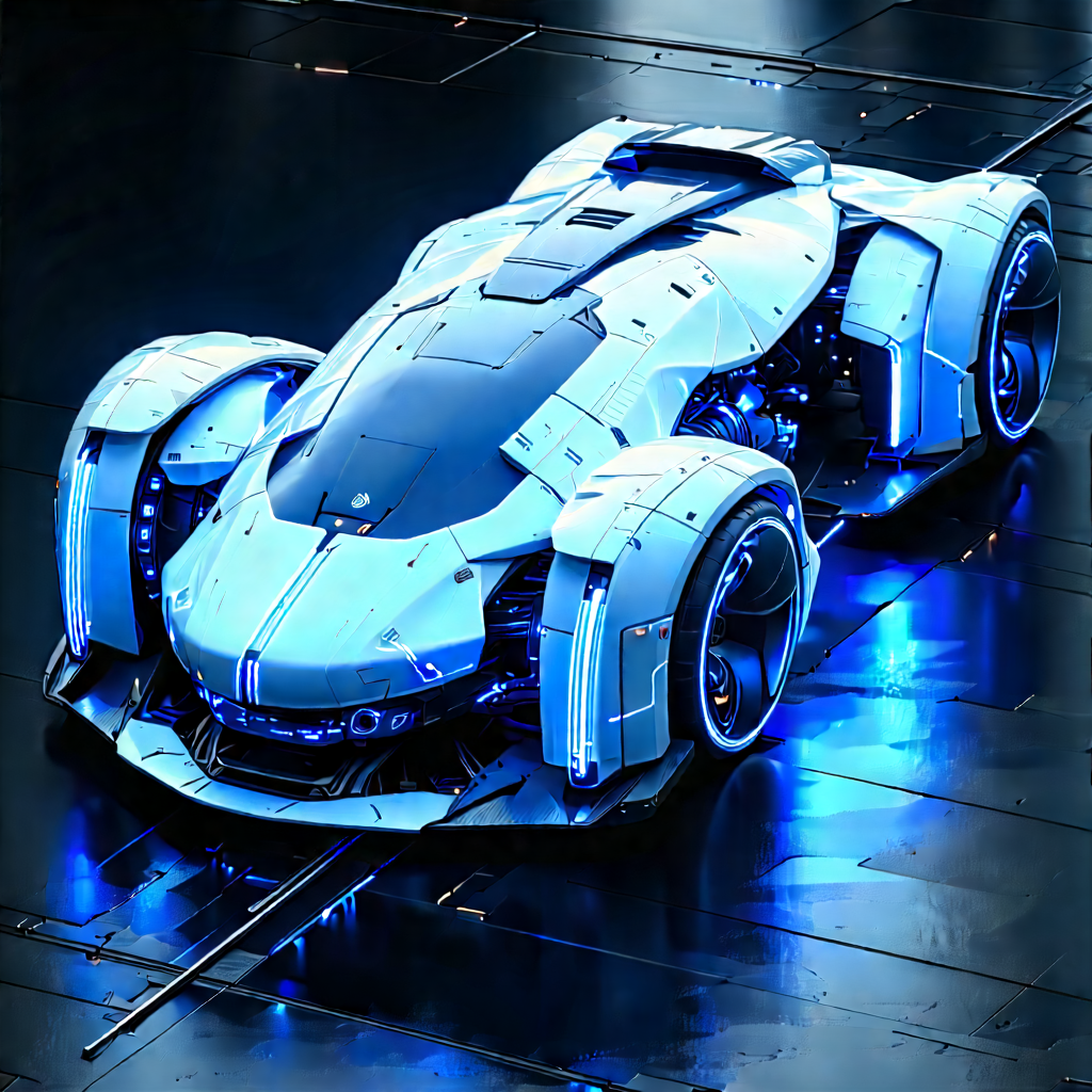 Innovative Electric Vehicle Design With Futuristic Blue