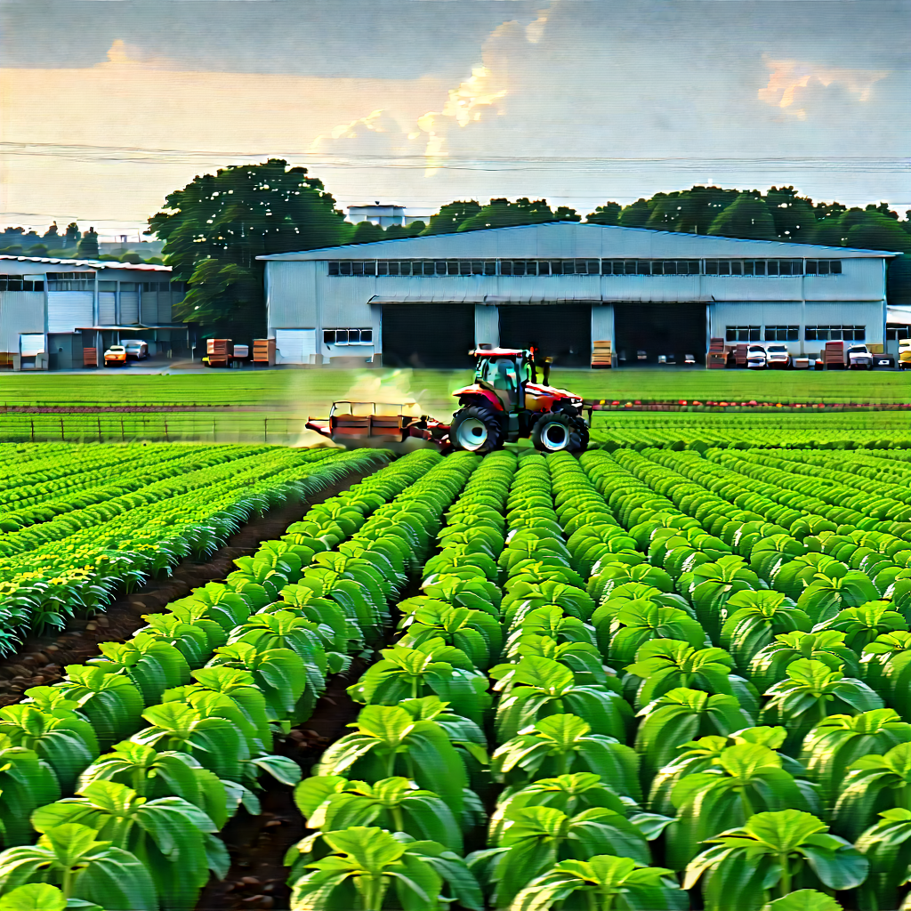 Agricultural Technology In Manufacturing Facility With Large Field